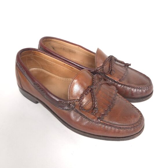 ALLEN EDMONDS Mens Preppy Kiltie Tassel Leather Loafers 9D Brown USA MADE main image 6